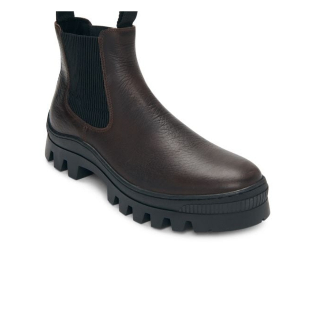 Distressed Leather Chelsea Lug Boots